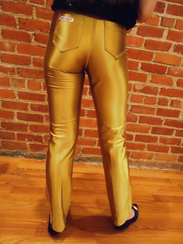 20P GOLD SPANDEX DISCO PANTS