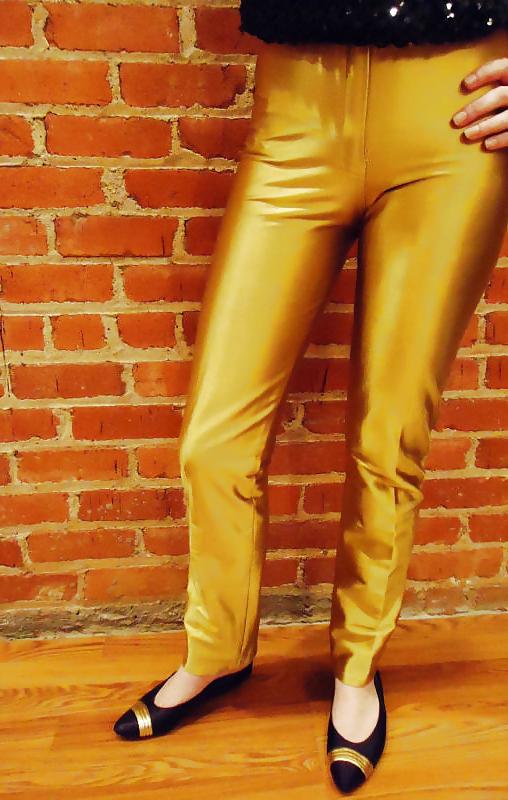20P GOLD SPANDEX DISCO PANTS