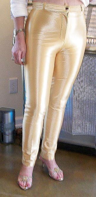 20P GOLD SPANDEX DISCO PANTS