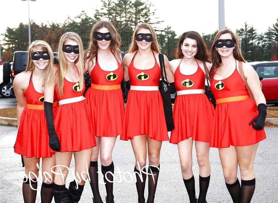 25P Halloween sorority babes in costumes