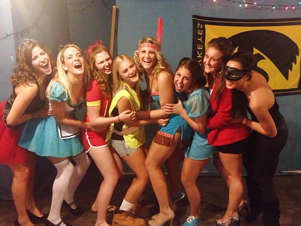 25P Halloween sorority babes in costumes