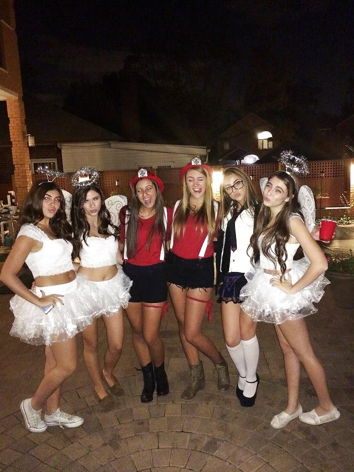 25P Halloween sorority babes in costumes