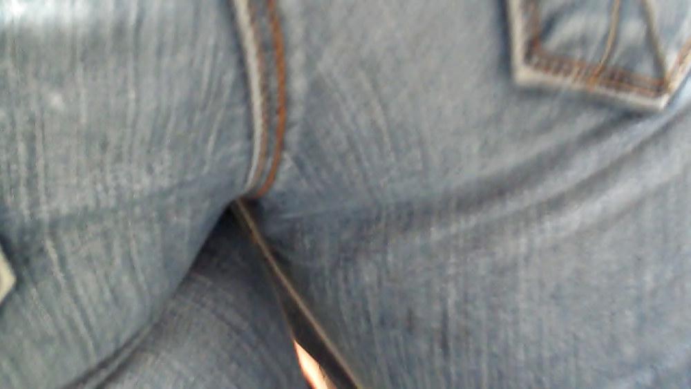 25P Butts ass & rear ends in tight blue jeans