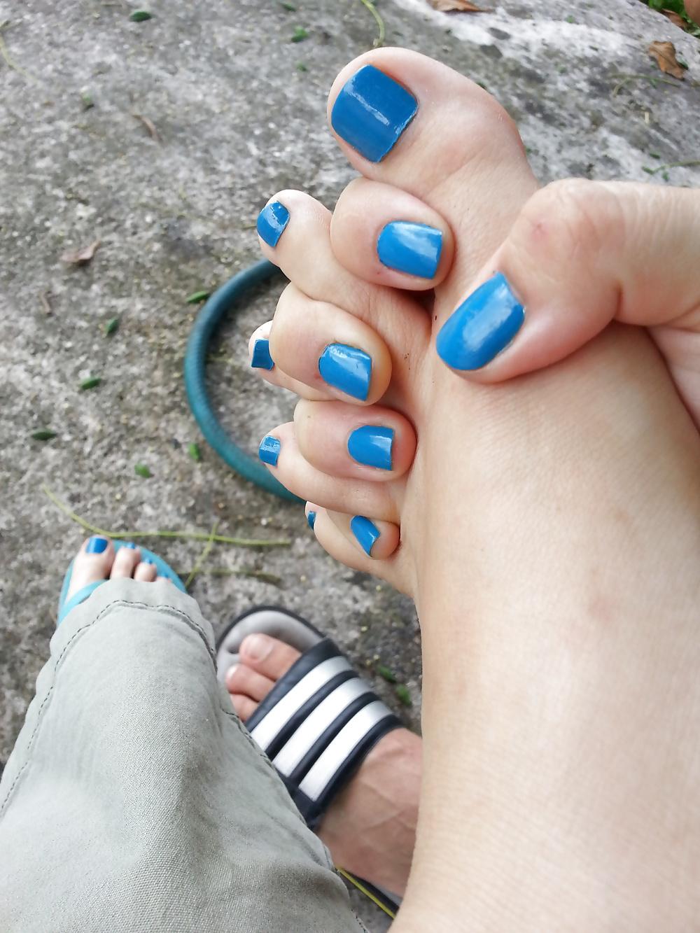 25P Favorite Blue Toes, Nails, Solejob, Footjob