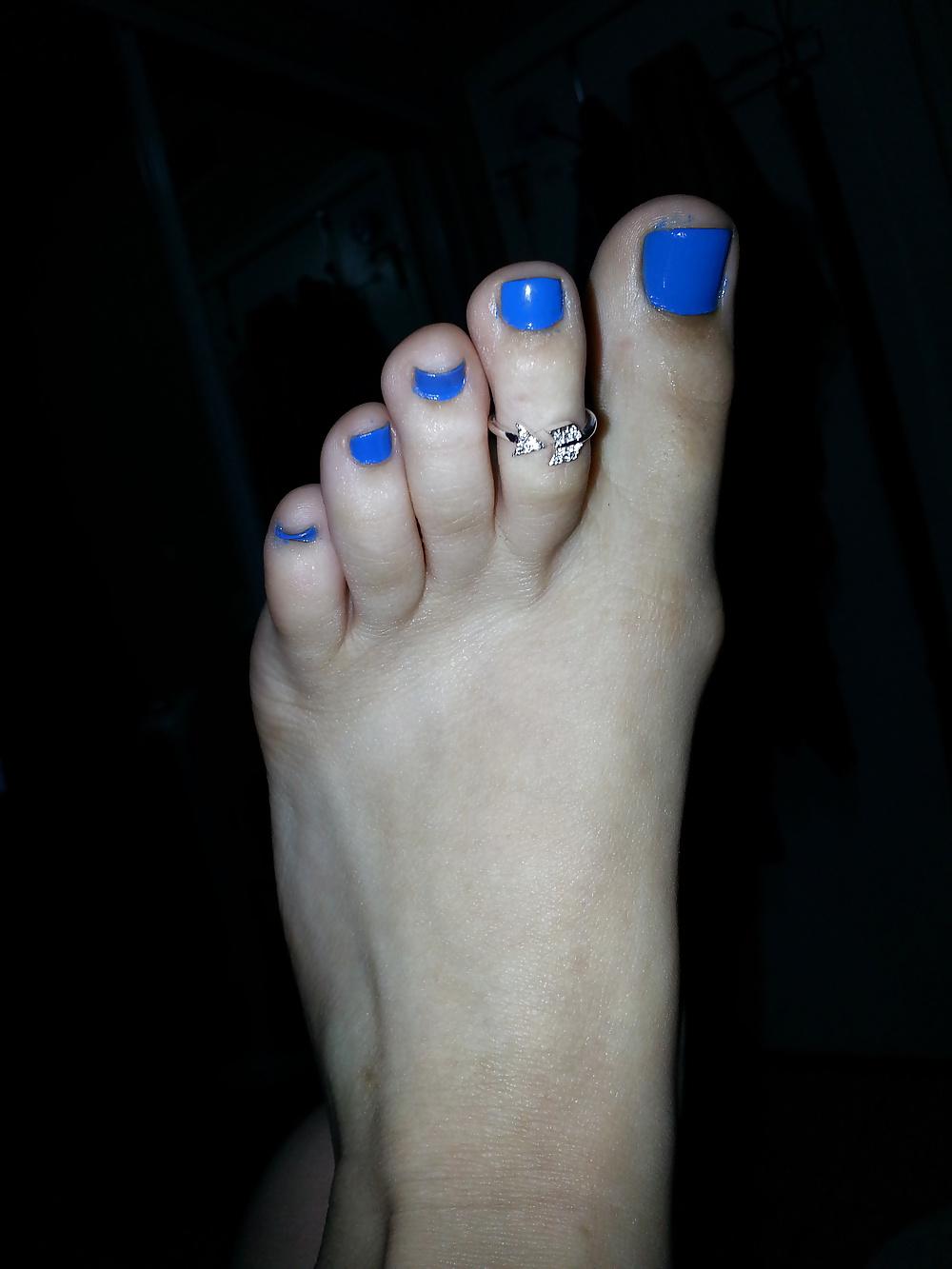 25P Favorite Blue Toes, Nails, Solejob, Footjob