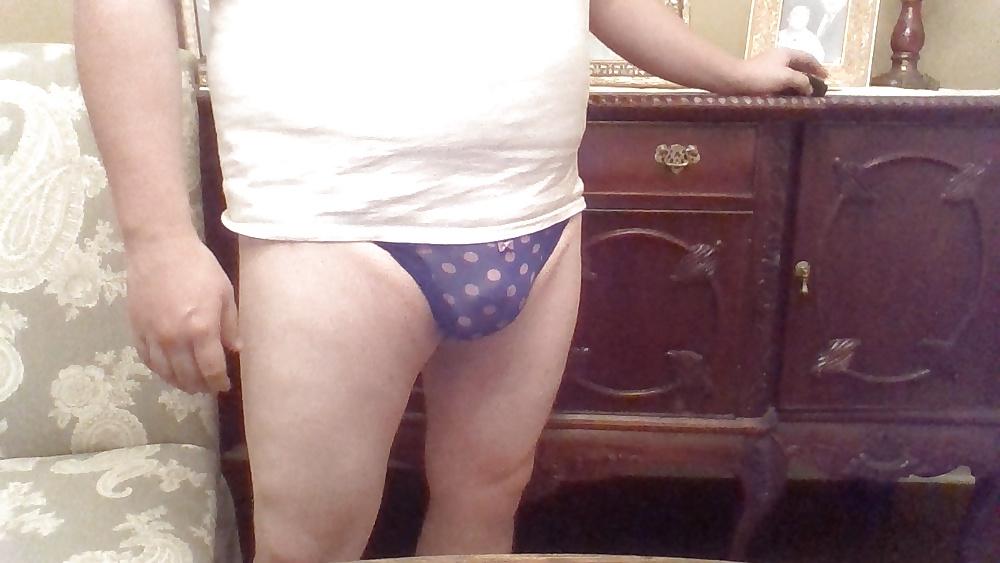 21P Blue Polka Dot and Print panties.