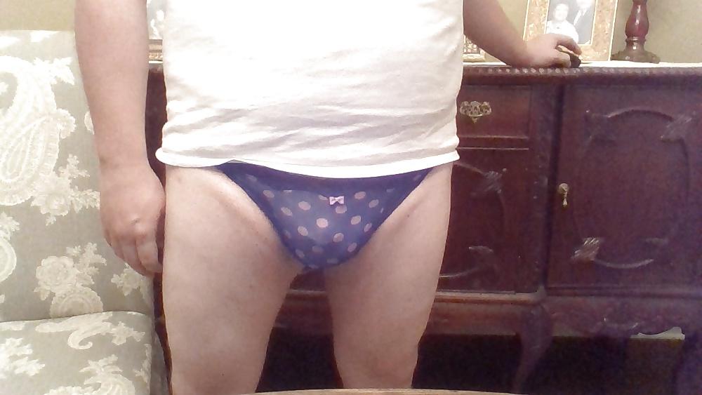 21P Blue Polka Dot and Print panties.