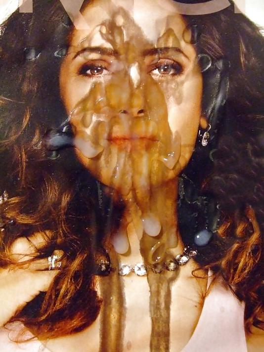 25P Salma Hayek, 10 Cum Loads Bukkakke