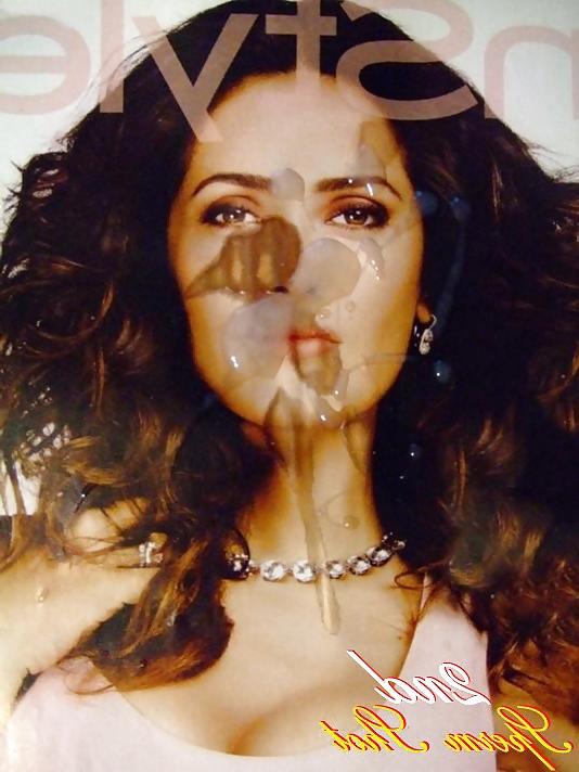 25P Salma Hayek, 10 Cum Loads Bukkakke