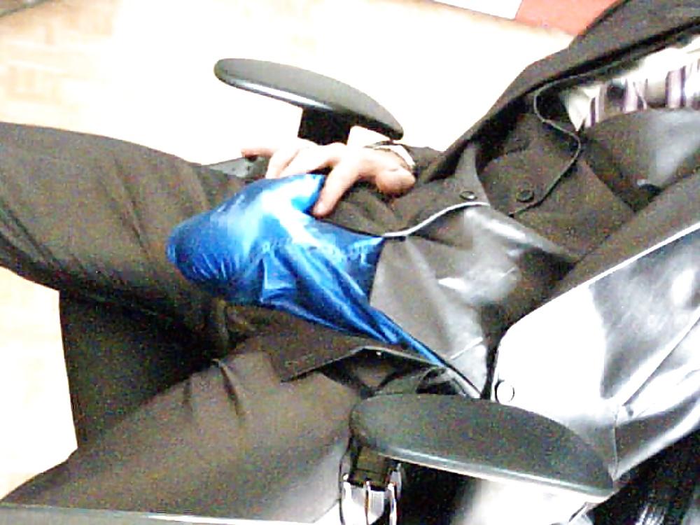 25P Horny in suit and shiny shorts