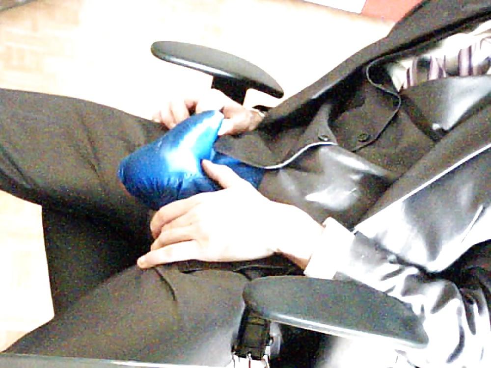 25P Horny in suit and shiny shorts