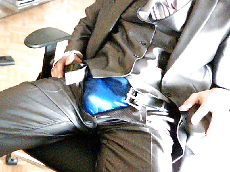 25P Horny in suit and shiny shorts
