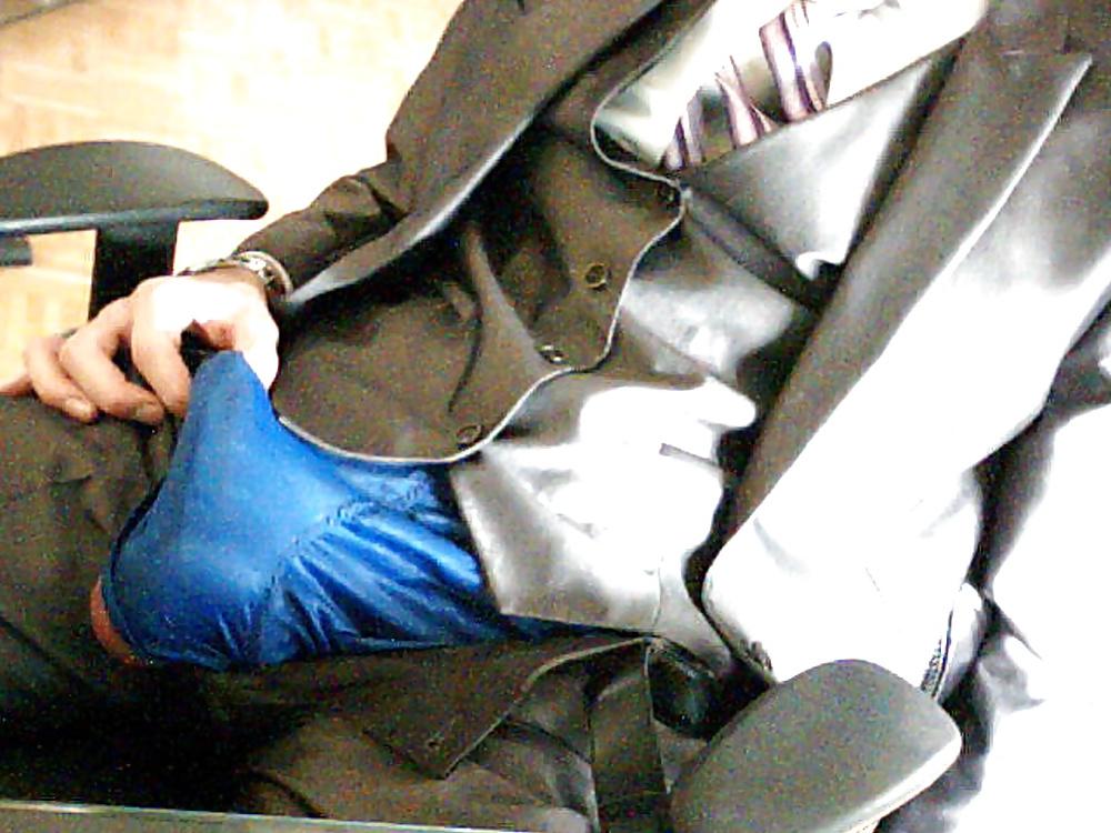 25P Horny in suit and shiny shorts