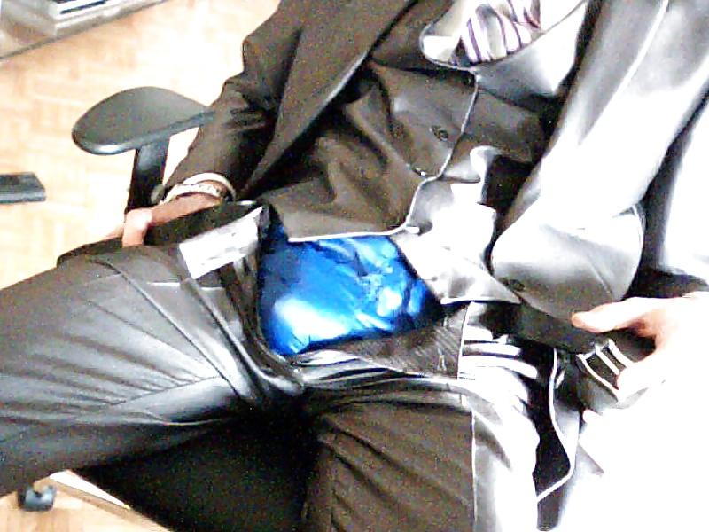 25P Horny in suit and shiny shorts