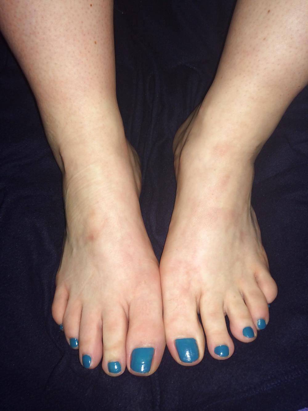12P Footjob Blue Nails Hot Feet