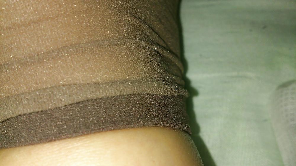 25P Drunk girlfriend in nylon sock