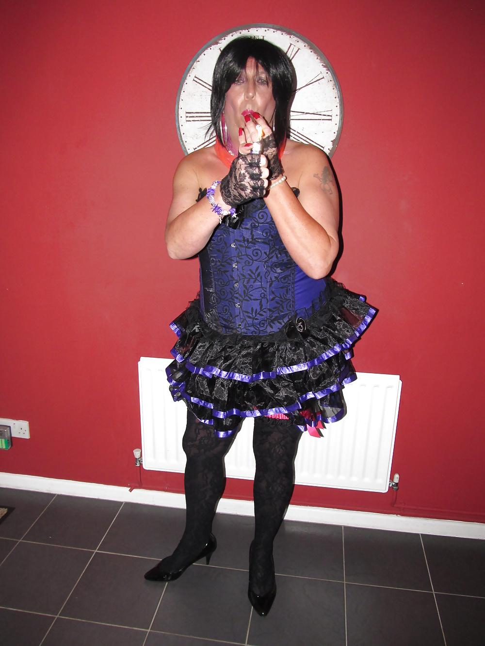 21P My new purple corset & Tu Tu