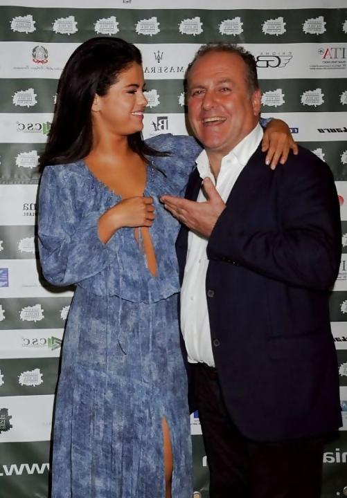 16P Selena Gomez Sexy Low Cut Dress