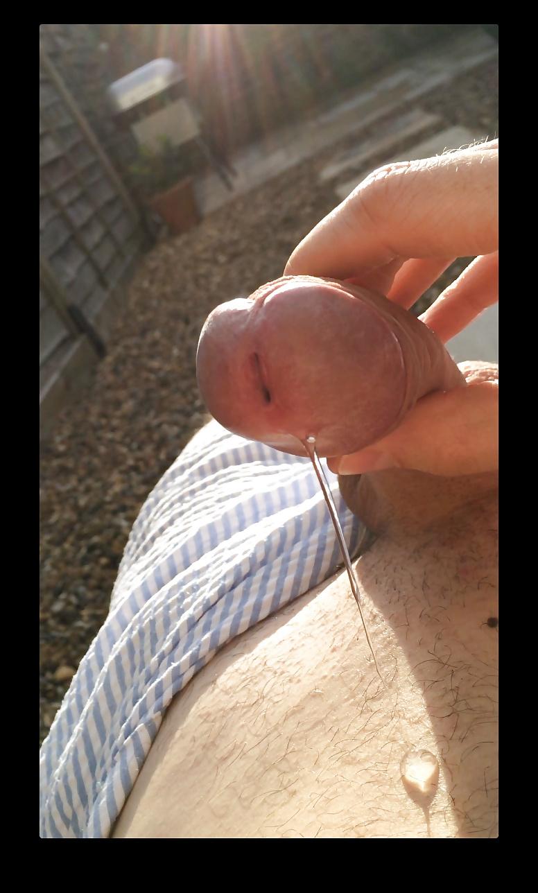 9P Loads of pre cum dripping from my throbbing helmet with cum