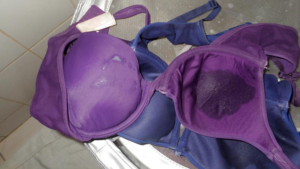 17P Cum on my Wife's blue bra