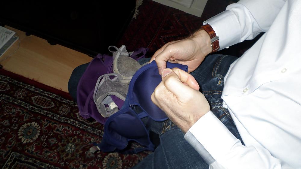 17P Cum on my Wife's blue bra