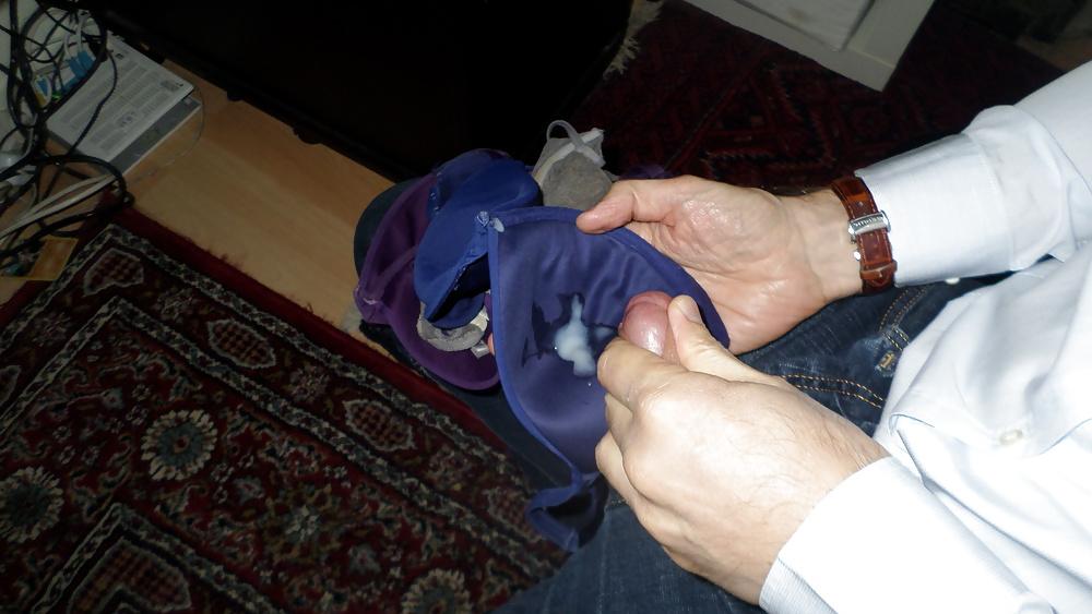 17P Cum on my Wife's blue bra