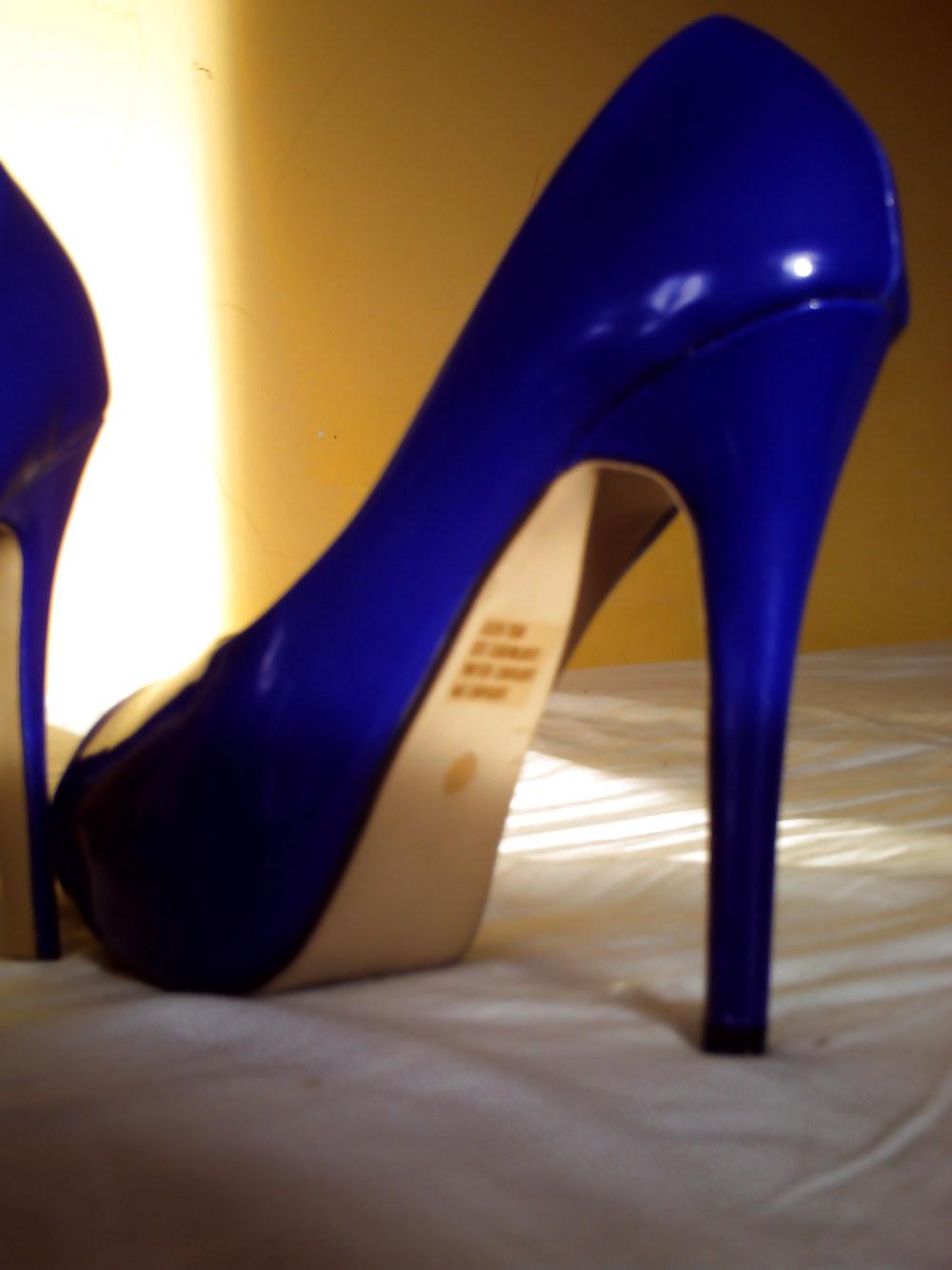 20P Fuck new heels shoes blue