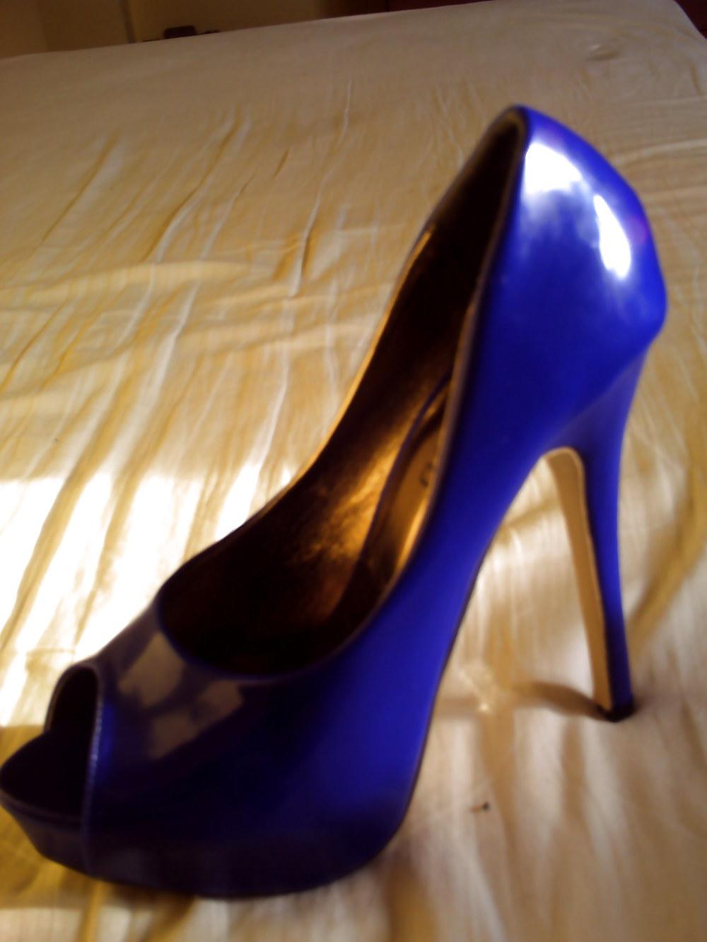 20P Fuck new heels shoes blue