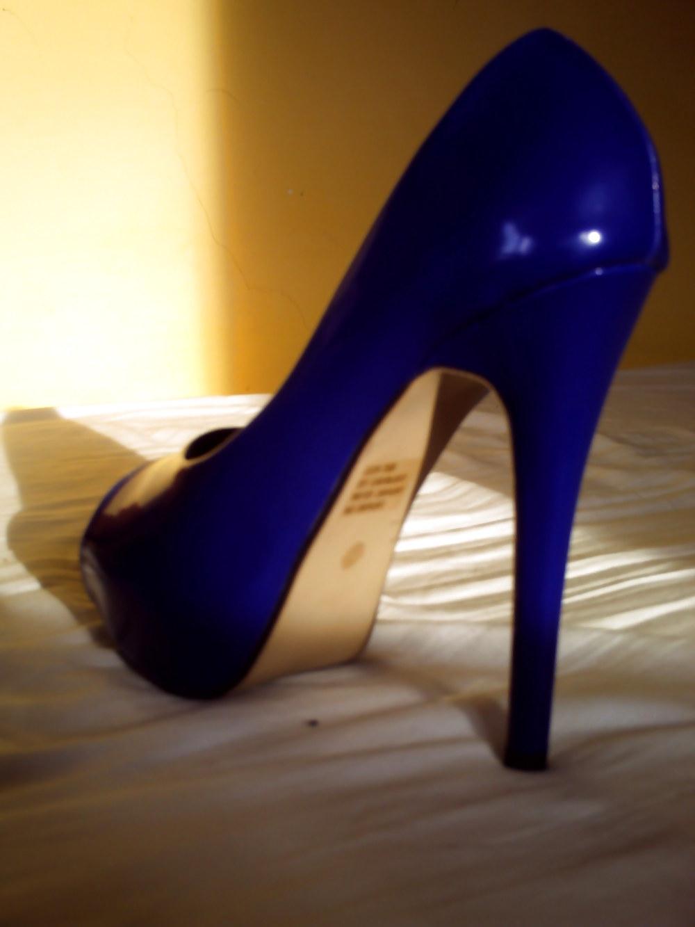 20P Fuck new heels shoes blue