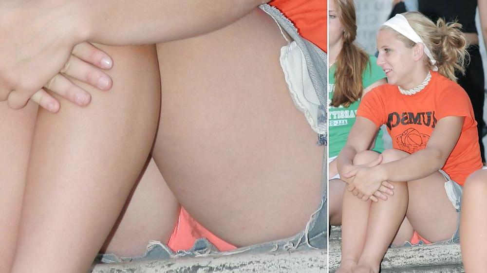 11P Candid voyeur upskirt with dirty panties and thongs