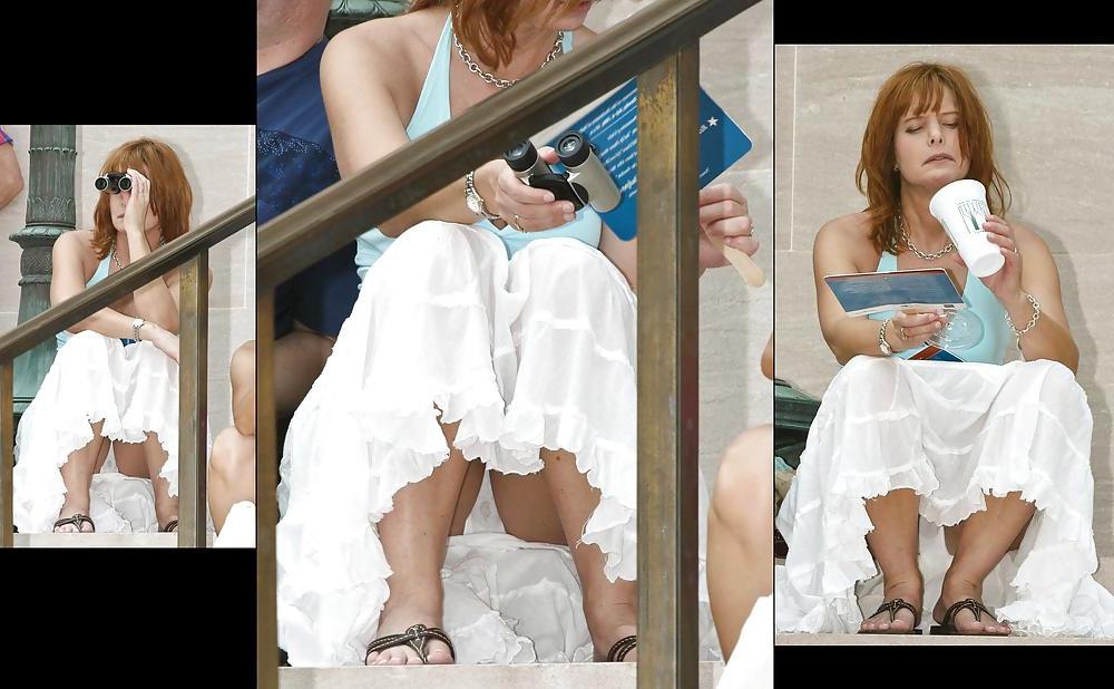 11P Candid voyeur upskirt with dirty panties and thongs