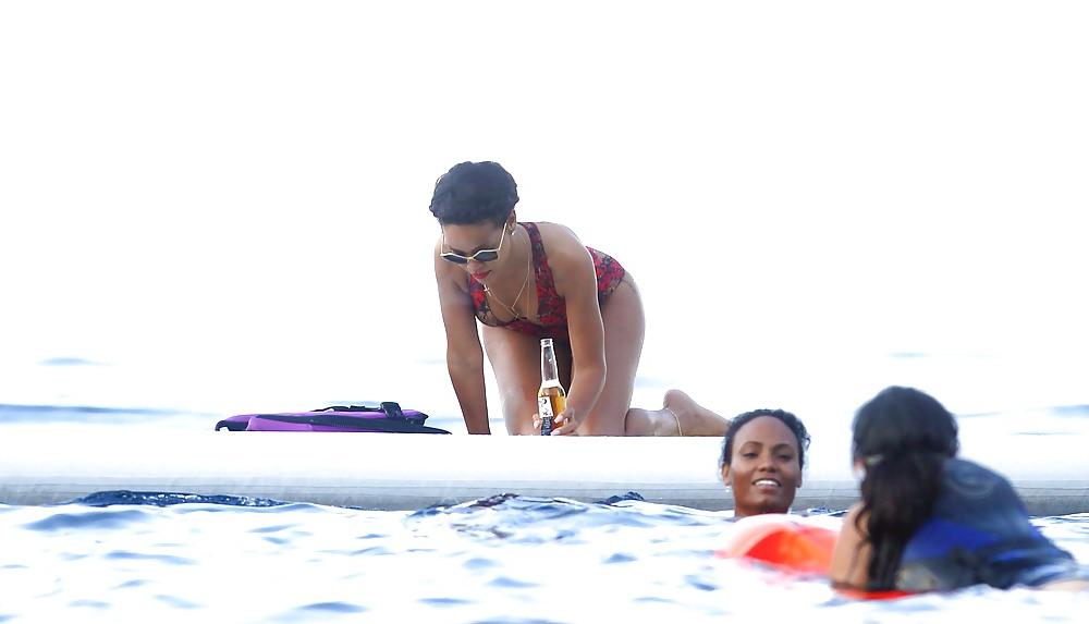 25P Rihanna swimsuit in France FUCKABLE ASS