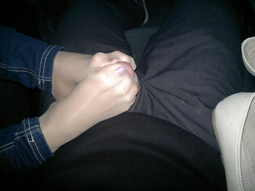 25P Nylon soles footjob hot