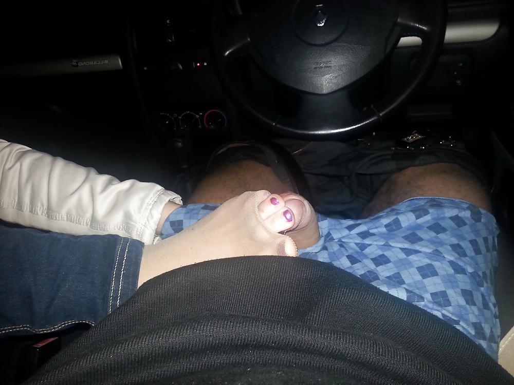 25P Nylon soles footjob hot