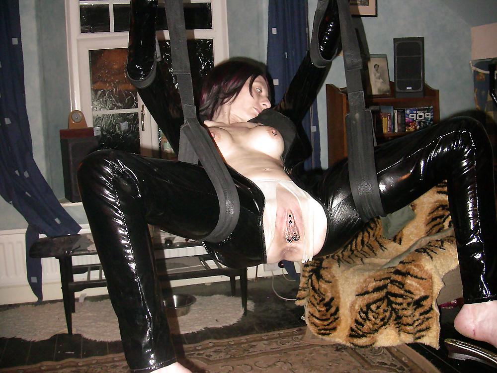 20P Tim199 More Cat Suit fun on the sex swing