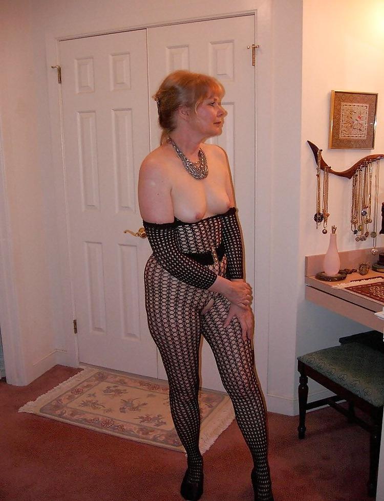 10P Black fishnet outfit with opening