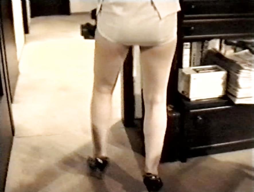 12P SAG - Sexy Tits & Legs In White Short Mini Costume 05