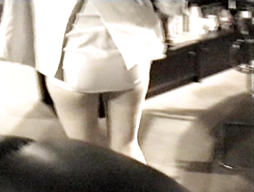 12P SAG - Sexy Tits & Legs In White Short Mini Costume 05