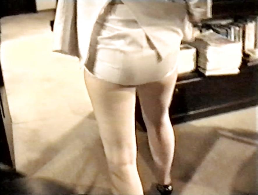 12P SAG - Sexy Tits & Legs In White Short Mini Costume 05