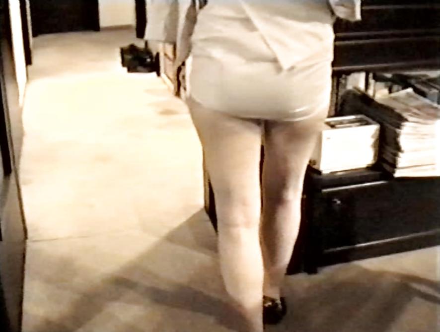 12P SAG - Sexy Tits & Legs In White Short Mini Costume 04