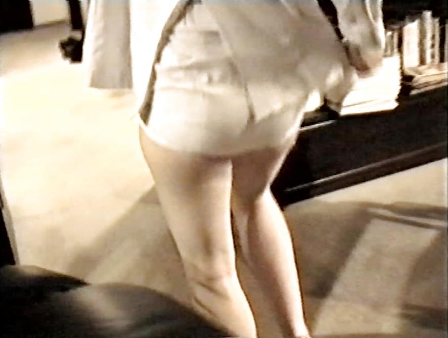 12P SAG - Sexy Tits & Legs In White Short Mini Costume 04
