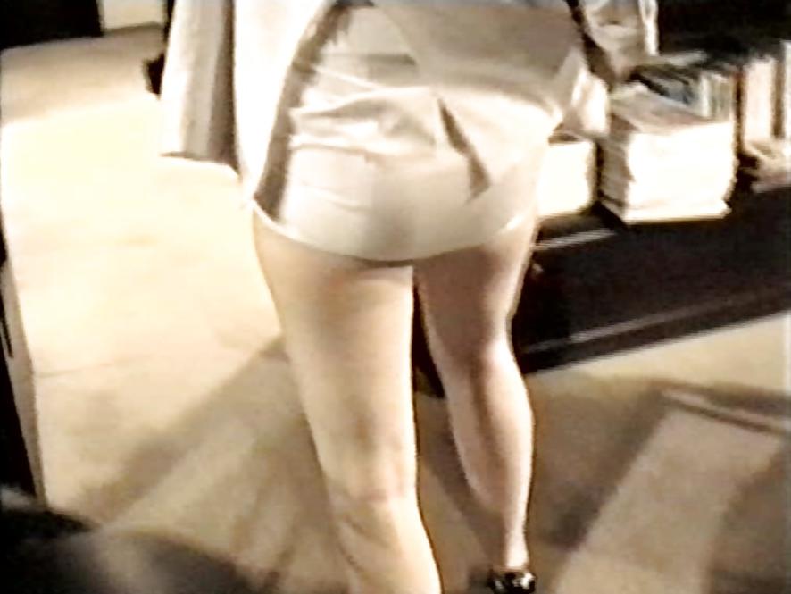 12P SAG - Sexy Tits & Legs In White Short Mini Costume 04