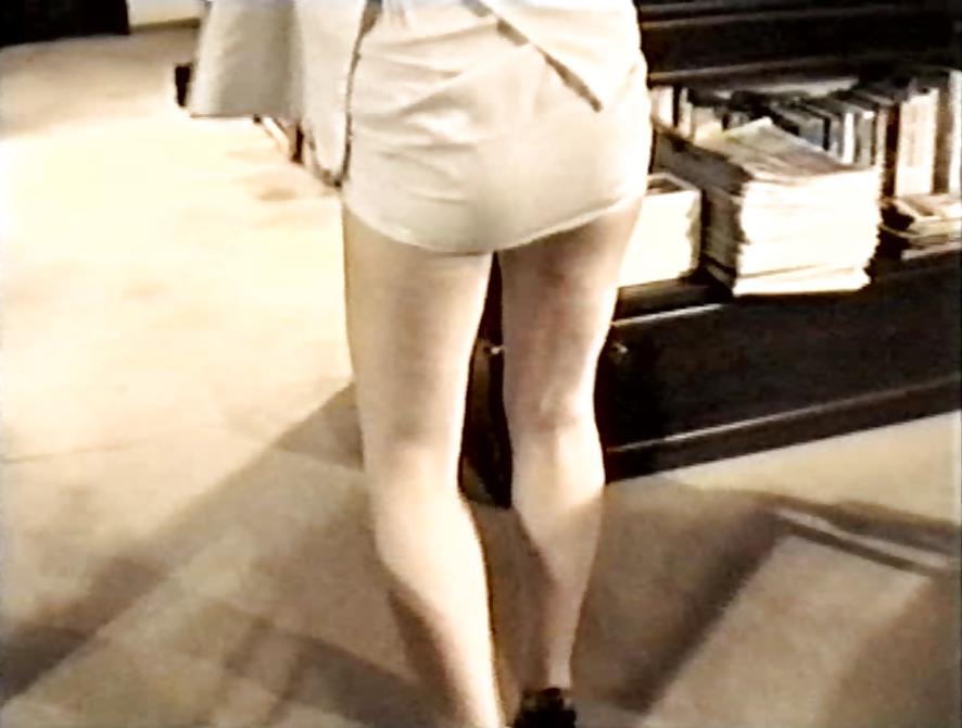 12P SAG - Sexy Tits & Legs In White Short Mini Costume 04
