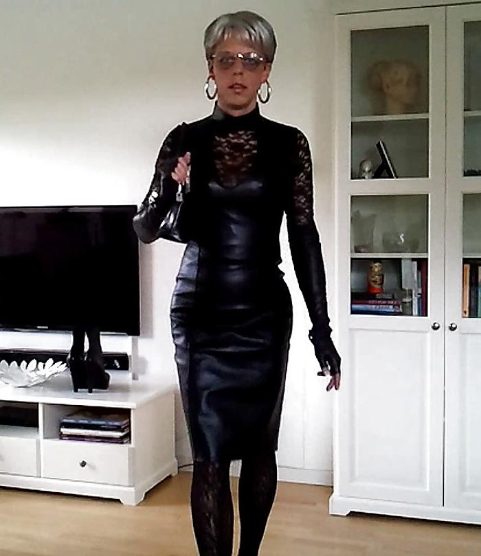 10P Sissy Sexy Leather Dress
