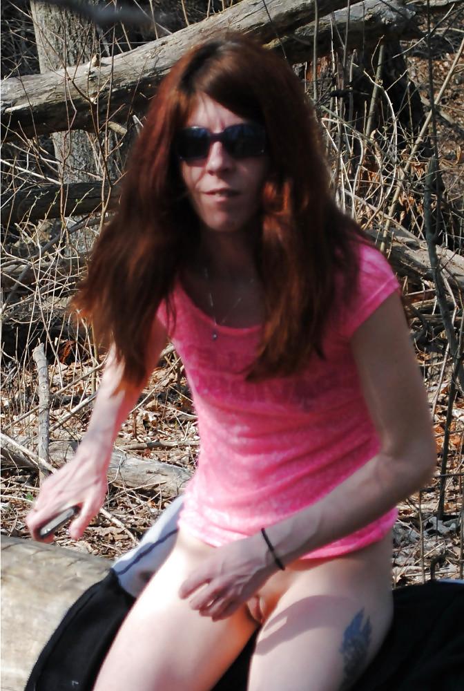 24P My little sexy wife hard nipples in the park