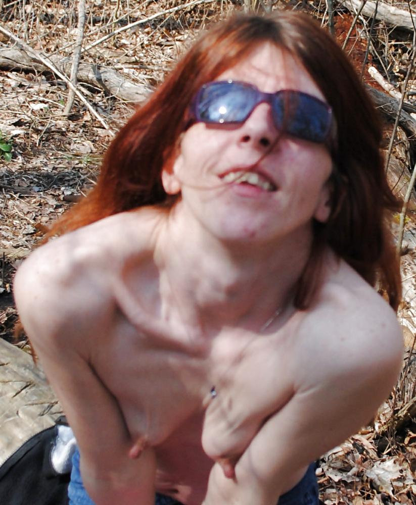 24P My little sexy wife hard nipples in the park