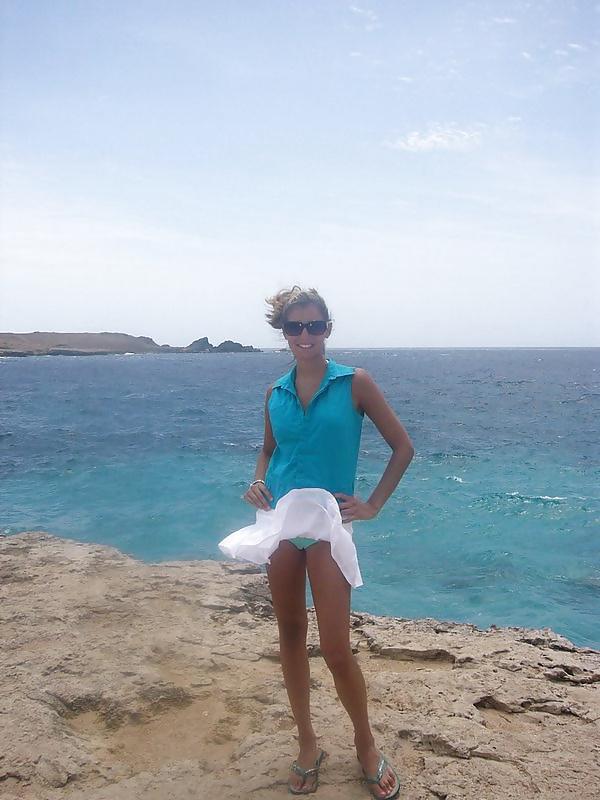 25P Wind blowing up dress