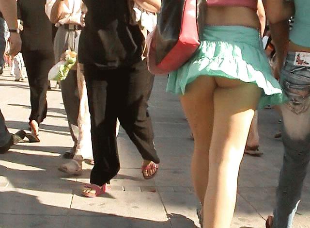 25P Wind blowing up dress