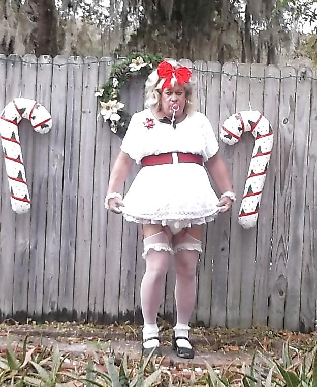 16P Sissy pansy in several of his adult baby girl dresses