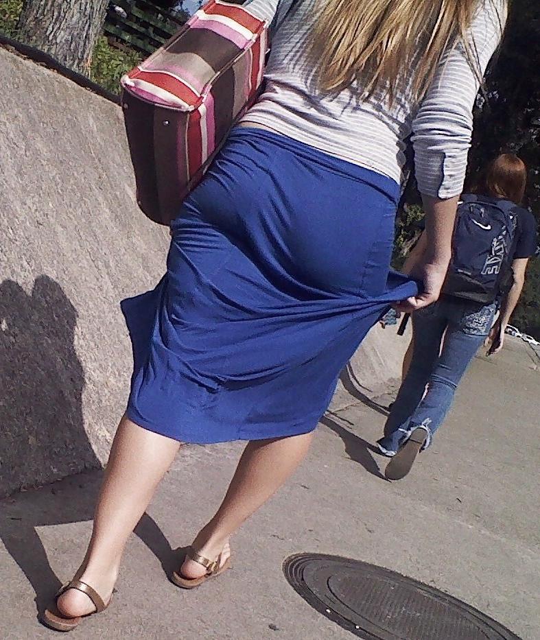 5P VPL Thong blue dress